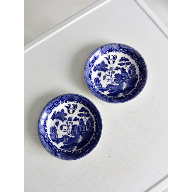 Ceramic Vintage Blue Willow Bowls Pair For Sale - Image 7 of 11
