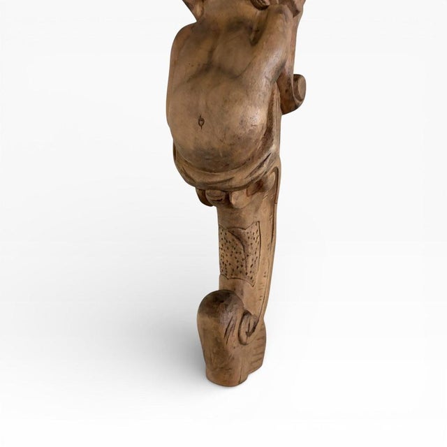 Hand-Carved Wooden Mermaid Wall Sculpture For Sale - Image 5 of 8