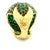 1990s Bold 18k Yellow Gold Tsavorite & Diamond Pavé Dome Ring, Size 6 For Sale - Image 11 of 13