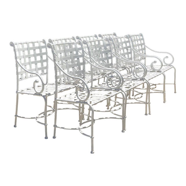 Vintage Brown Jordan Cast Aluminum “Florentine”:Dining Chairs - Set of 8 For Sale