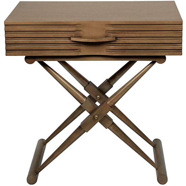 Contemporary Zanta Side Table in Saddle Brown For Sale - Image 3 of 3