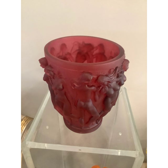 1960s Vintage XL Red Naked Ladies Glass Art Unique Vase For Sale - Image 13 of 13