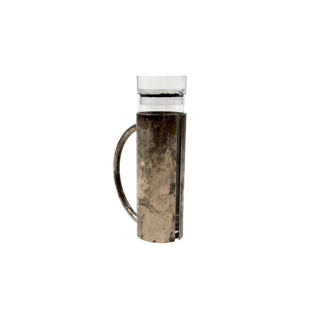 Silver Modern Silverplated and Glass Cruet Mod. Oilvine, Lino Sabattini Italy 1970s For Sale - Image 8 of 13