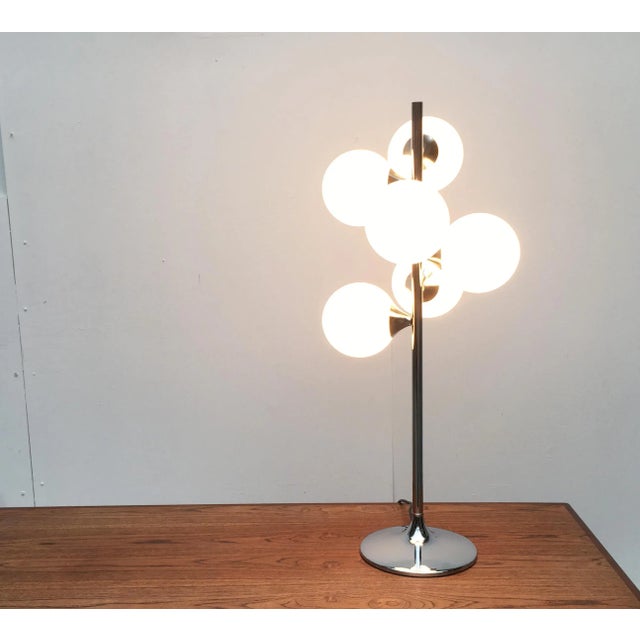 Vintage Space Age Glass & Metal Table Lamp, 1970s For Sale - Image 17 of 18