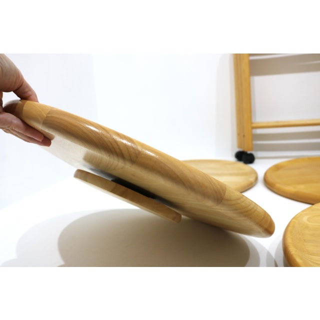 Vintage Danish Foldable Rolling Bar Carts with Removable Trays attributed to Jens Quistgaard, 1970s, Set of 2 For Sale - Image 16 of 17