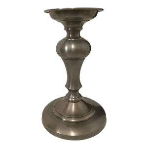 Restoration Hardware Pewter Silver Pillar Candleholder