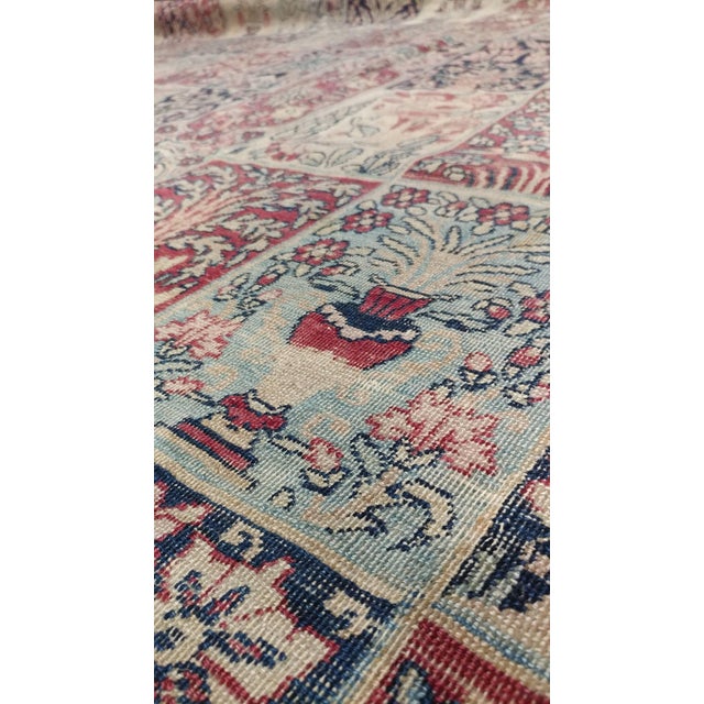 Antique Lavar Kerman Carpet, Handmade Wool Carpet, Multi-Color, Ivory, Red Wine For Sale - Image 16 of 18