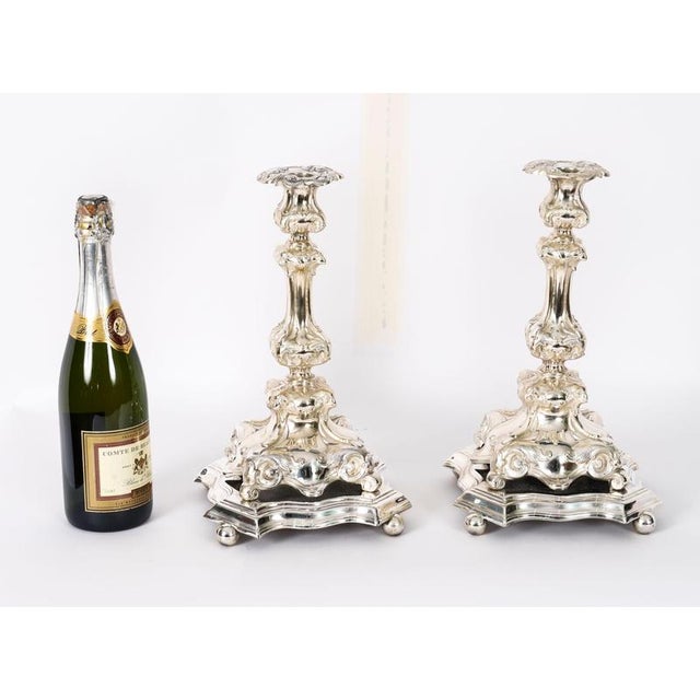 Antique Swedish Silver-Plated 5-Light Candelabras by A.G. Dufva, 19th Century, Set of 2 For Sale - Image 13 of 16