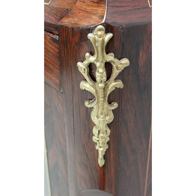 Brown Small Louis XV / Louis XVI 2nd Part 19th Century Showcase Transition Cabinet For Sale - Image 8 of 18