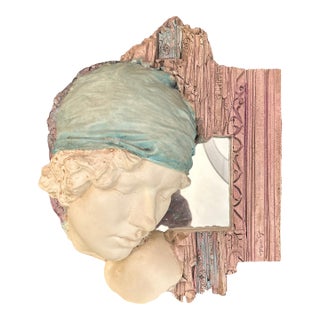 Marc Sijan Art Nouveaux Style Mirror With Female Bust Signed For Sale