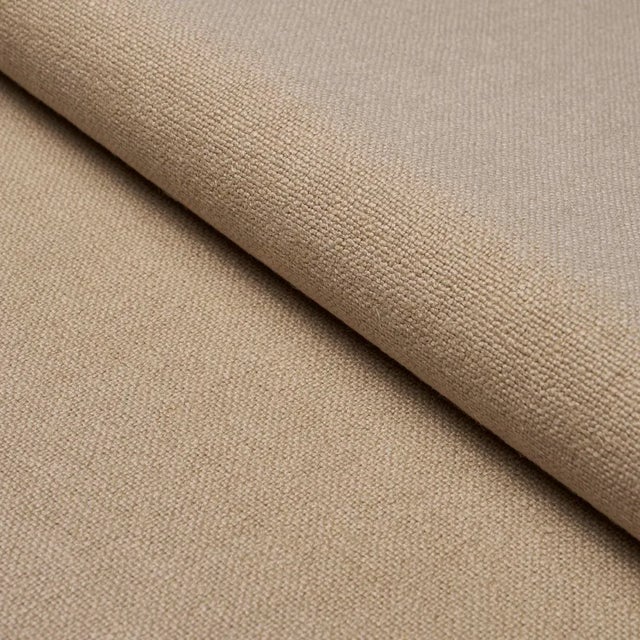 SAMPLE - Schumacher Lars Rustic Linen Fabric In Sand For Sale