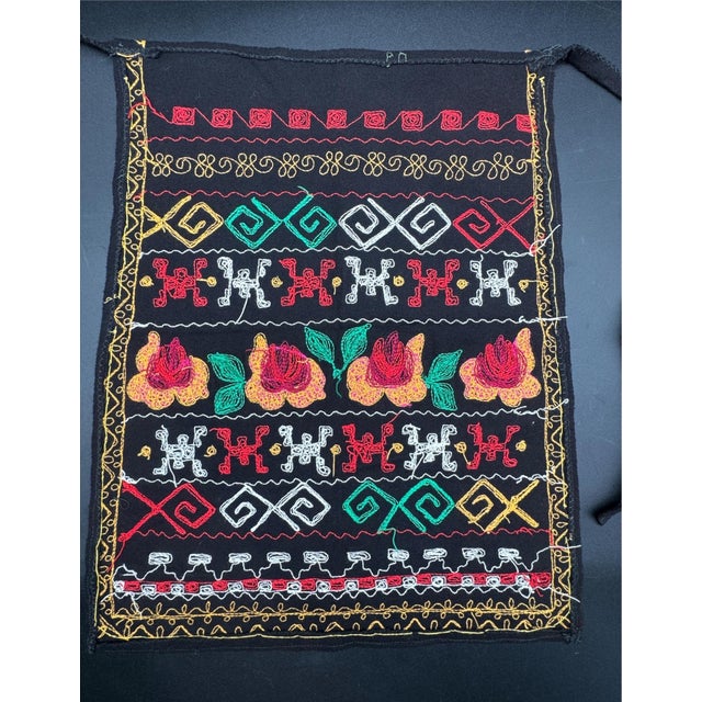 1980s Traditional Bulgarian Folklore Embroidered Apron For Sale - Image 9 of 11