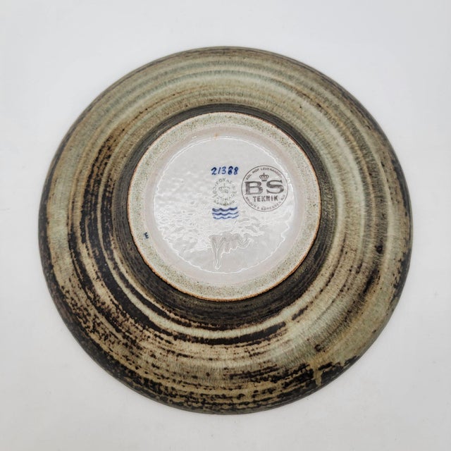 Mid 20th Century Vintage MCM Jorgen Mogensen Royal Copenhagen & B&s Teknik Danish Stoneware Pottery Dish For Sale - Image 5 of 6