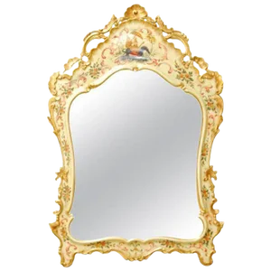 Venetian Chinoiserie Gilt and Lacquered Mirror