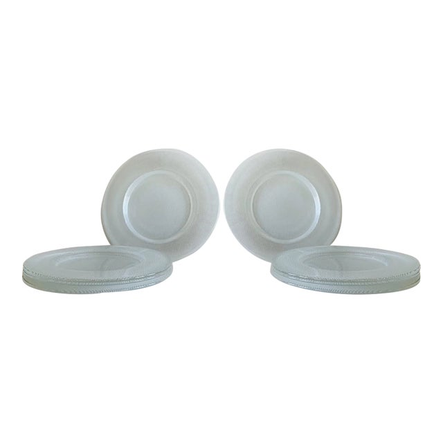 Vintage Glass Charger Plates- Set of 8 For Sale