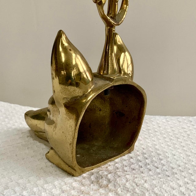 Virginia Metalcrafters Brass Fox & Whip Door Stop For Sale - Image 10 of 10