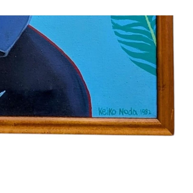 1980s Oil Painting Portrait of Women in Gentlemen's Attire by Keiko Noda For Sale - Image 10 of 12