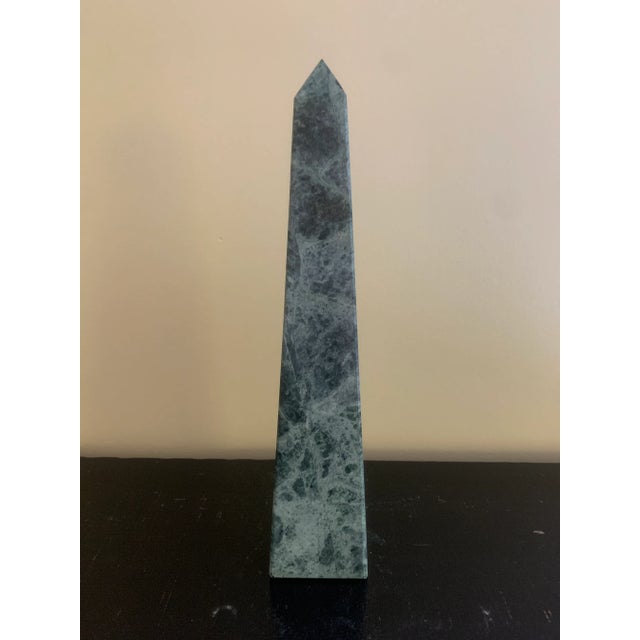 Green Marble Obelisk With Dramatic Veining For Sale In South Bend - Image 6 of 11