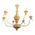 Mid 20th Century Italian Wood and Iron Silver Leaf Chandelier For Sale