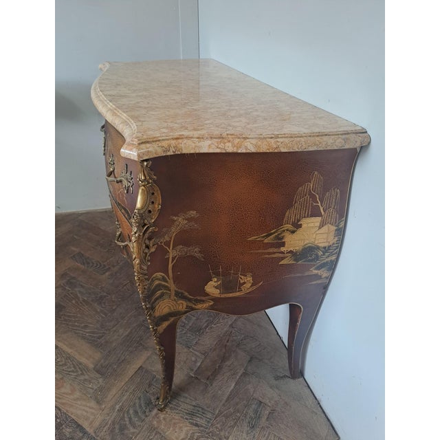 Wood French Chinoiserie Commode by Walter Comelli, 1950 For Sale - Image 7 of 13