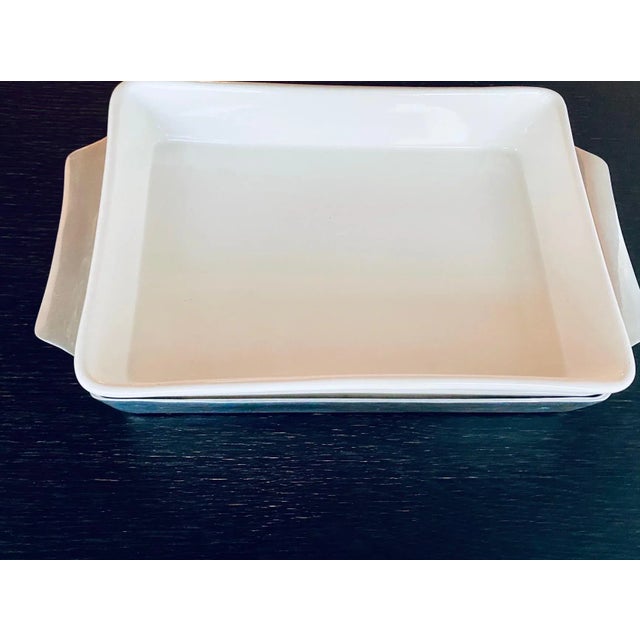 Rustic European Vintage Ceramic & Pewter Serving Dish, Lead-Free, Never Used For Sale - Image 3 of 7