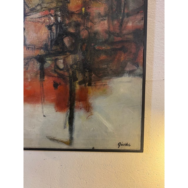 1950s Abstract Oil Painting on Canvas Signed by Sandra Gierke For Sale - Image 9 of 9