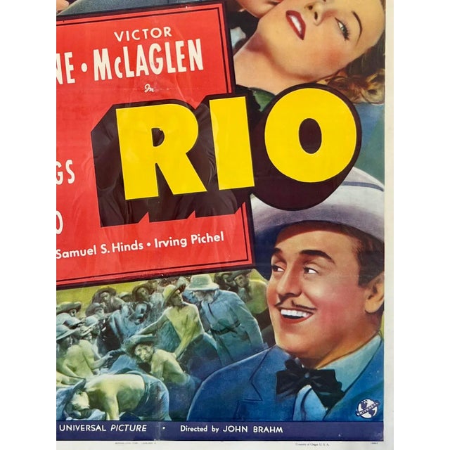 1930s "Rio" 1939 Vintage Movie Poster, Professionally Framed For Sale - Image 5 of 8
