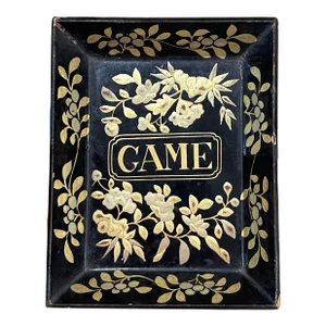 Antique Chinoiserie Lacquered Game Tray.