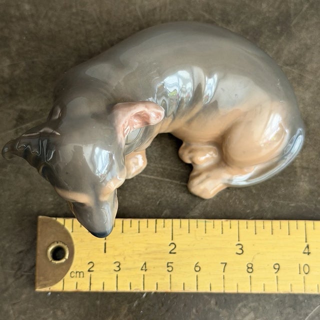 Goldenrod Vintage MCM Royal Copenhagen Dachshund Figurine For Sale - Image 8 of 9