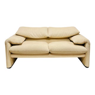 Mid 20th Century Vintage Cassina Italia Maralunga Loveseat For Sale