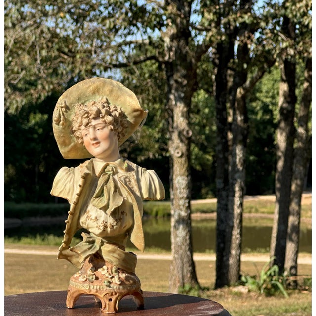 Early 20th Century Ernst Wahliss Porcelain Maiden Bust: Turn-Teplitz Art Nouveau Decor For Sale - Image 10 of 10