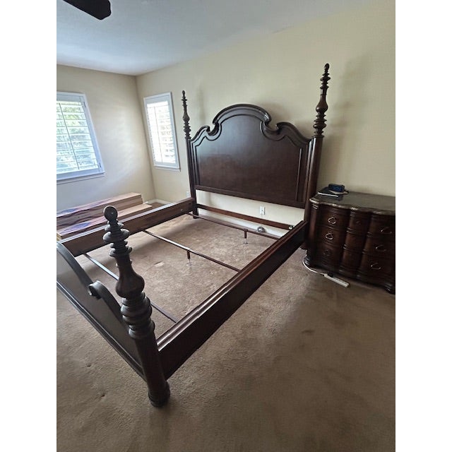Thomasville Attributed Thomasville Hills of Tuscany King Lucca Poster Bed Frame For Sale - Image 4 of 6