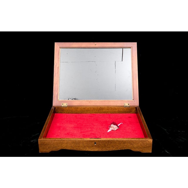 Vintage Tabletop Burl Wood and Glass Keyed Collector’s Display Box For Sale In New York - Image 6 of 18