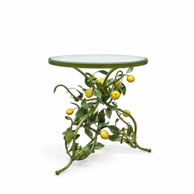 Florentine Painted Tole Lemon Tree Side Table, Italy, 1970s For Sale - Image 17 of 17