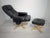 Adjustable Leather Armchair with Ottoman in Black, 1975 For Sale - Image 16 of 18