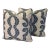Cowtan & Tout Trellis Lattice Embroidery Fabric “Micro/Blue” Pillow Covers - A Pair For Sale