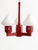 Red Mid-Century Swedish Pine Chandelier with Frosted Glass Shades by Aneta, 1970s For Sale - Image 8 of 14