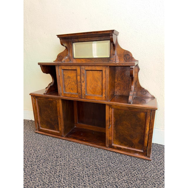 Antique Victorian English Wall Cabinet or Hutch With Burled Wood For Sale In Los Angeles - Image 6 of 11