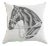 Horse Head Charcoal Alpaca Pillow - Left-Facing For Sale