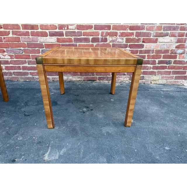 Brass Pair of Vintage Campaign-Style Accent Tables From the Drexel Accolade Collection For Sale - Image 8 of 16