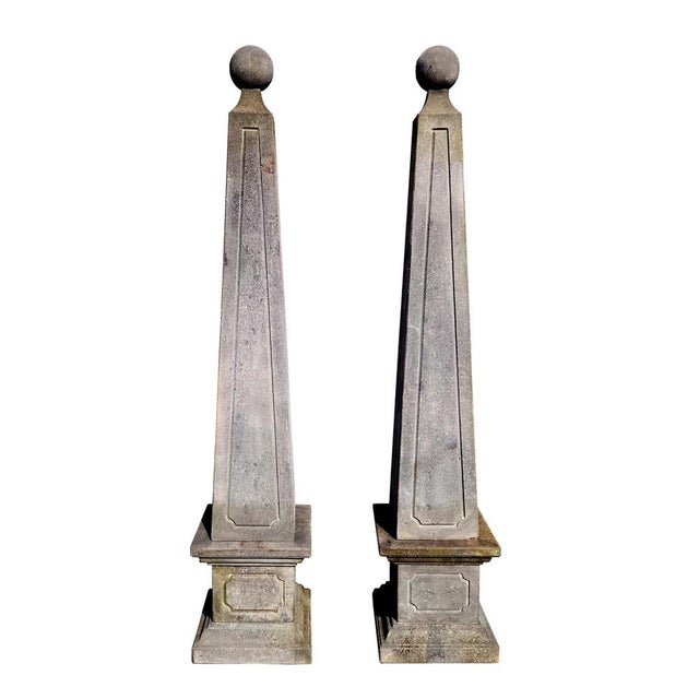 Limestone Pyramids, 1890s, Set of 2 For Sale - Image 4 of 6