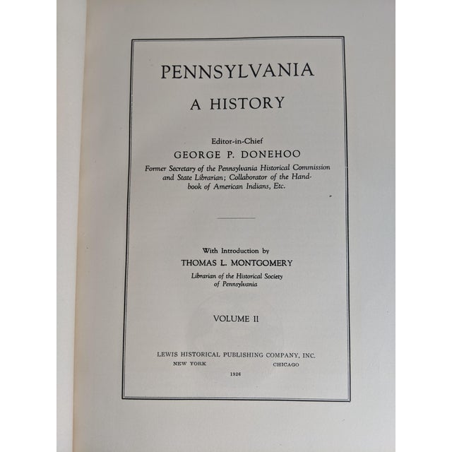 Early 20th Century 1926–1933 Pennsylvania History Books, Green & Navy Blue With Gilt, Set of 2 For Sale - Image 5 of 10