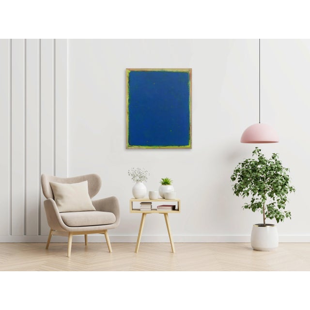 Textile Original Abstract Minimalist Colorfield Oil Painting "Awh 280" Original Artwork by Bernhard Zimmer For Sale - Image 7 of 10