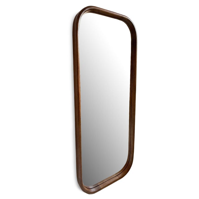 Contemporary Deco Mod Chestnut Stain Mirror For Sale - Image 3 of 7