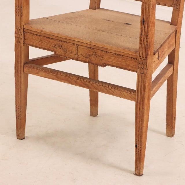 A Pair of French Louis XVI Style Carved Bleached Oak Armchairs, C 1890. For Sale In Philadelphia - Image 6 of 6