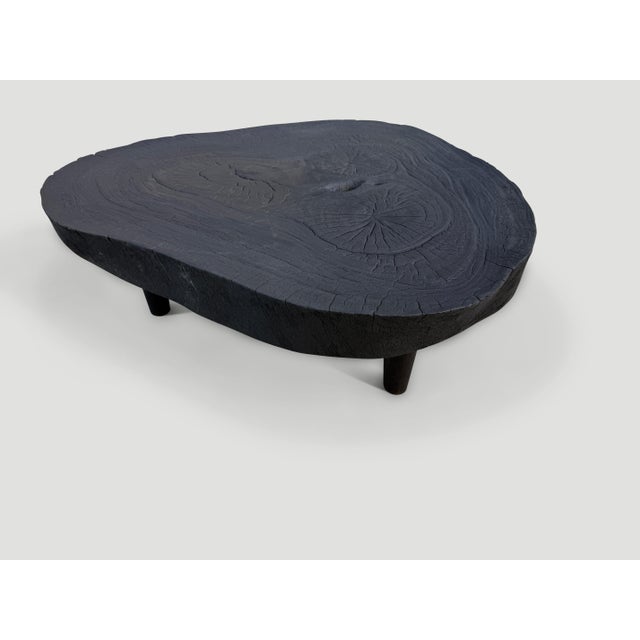 Wood Andrianna Shamaris Amorphous Single Slab Mid Century Modern Coffee Table For Sale - Image 7 of 18