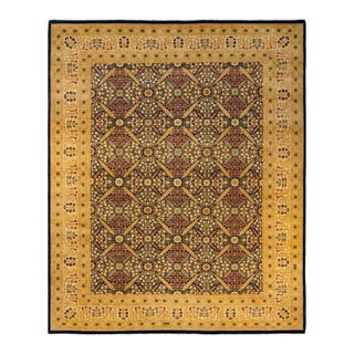 Mogul, One-of-a-Kind Hand-Knotted Area Rug in Blue, 9' 2" x 11' 1" For Sale