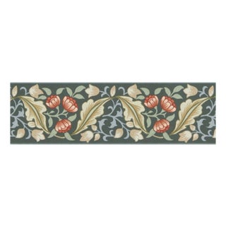 Morris & Co. Bluebell & Peony Border Wallpaper in Bayleaf/Manilla For Sale