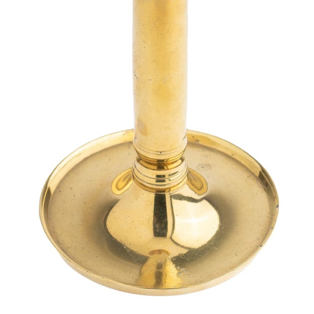 19th Century Continental Seam Cast Brass Columnar Candlestick, 1815-30 For Sale - Image 5 of 8