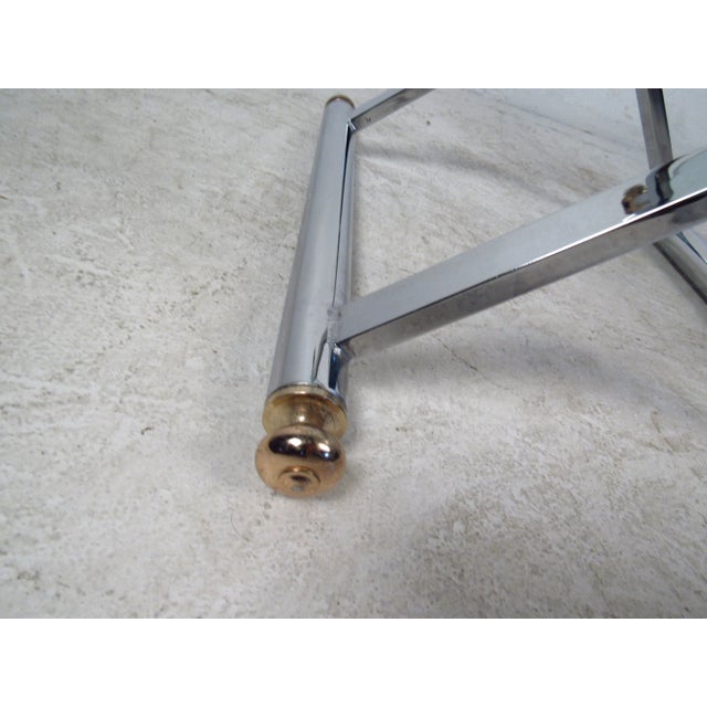 Vintage Modern Chrome and Brass End Tables - a Pair For Sale - Image 12 of 13